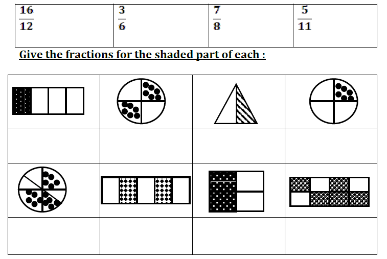 CBSE Class 4 Maths Common Fractions Worksheet